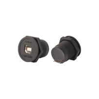 LSHITECH LB22 Circular Printer USB Type B Front Panel Installation Soldering USB Aviator Connector Female Socket Panel Mount M22 plastic nut