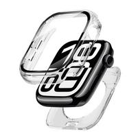 Dėklas Apple Watch Series 10 11 46mm 42mm Ekranas Apsauginis 360 Visiškai Vandeniui Atsparus Apsauginis Kietas PC Bamperis Grūdinto Stiklo Dangtelis 46mm Series 10 11 skaidri