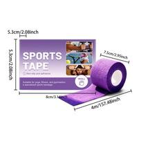 Tennis Racket Grip Tape Anti-Slip Adhesive Sports Cloth Tape Elastic Gauze Medical Bandage for Home Outdoor Practice Weightlifti violetinė