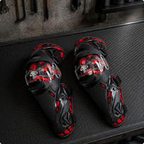 Motorcycle Knee and Shin Guards Four Season Pad Shock Absorbing for Men, Women, Bike raudona
