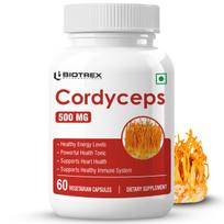 Biotrex Nutraceuticals Cordyceps 500mg | Endurance & Energy Booster | Supports Immune Function | Healthy Brain Function | Overall Wellbeing | 60