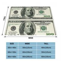 Benjamin Franklin  Dollar Bill Knitted Blankets Fleece Money Pattern USA Warm Throw Blankets for Car Sofa Couch Bedspread 75x100cm (30x40inch) gray