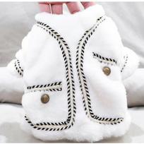 Dog clothes Winter double thickened little teddy Pomeranian Schnauzer bear Winter clothes Pet puppy clothes L [around 8-5 kg] white