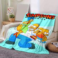 Simpsonų Animacinis pledas, Trumpas pliušinis mielas šiltas pledas, Svetainės namų dekoracija Sofa Keturis sezonus Kelionės 80x120cm white