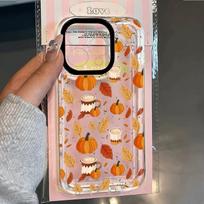 Fall Pumpkin Phone Case for Samsung Galaxy A55 A35 A25 A15 5G A24 A23 A22 A32 A52 A52S A71 A72 A51 A05 4G Halloween Style Cover A25 brown