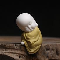 Buddha Sculpture for Home Decor Yellow white
