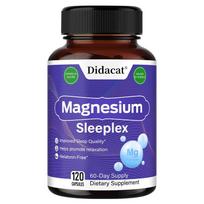 Magnesium Dietary Supplement, With L-Theanine,  Lemon Balm Extract, 120 Capsules Per Bottle 120 Capsules