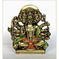 Multi Gold Colour Resin Panchmukhi Hanuman Murti Vintage Statue for Home Temple black
