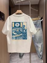 Men's Mount Fuji Japanese Style Graphic Tee Retro Woodblock Print Cotton Short Sleeve Tops S įvairiaspalvis
