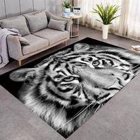 Panther Carpet Juodas Leopardo kilimėlis svetainei Didelio ploto kilimėlis Gyvūnas Liūtas Tigras Durų kilimėlis miegamojo namų dekoravimui Tribal kilimėlis 50x80cm gray