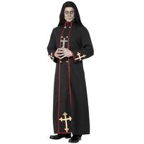 Classic Black Cosplay Priest Costume Made From Superior Polyester Fabric L black