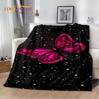 3D Animacinis Pasakų Drugelis Gėlė Minkštas Pliušinis Antklodė, Flanelinis Antklodė Metomasis Antklodė Svetainei Miegamajam Lovai Sofai Piknikui Dangalas Size: 75*100cm, Weight: 230 GSM gray