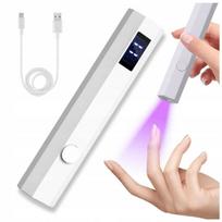 Mini UV LED belaidė nagų lempa, įkraunama per USB, su laikmačiu, balta