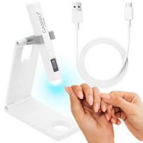 Mini UV LED nagų lempa, belaidė, USB-C, su laikikliu