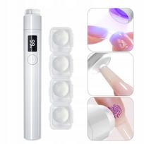 Mini nagų lempa UV/LED belaidė su silikoniniais aplikatoriais