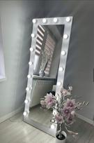 Kosmetinis veidrodis White III Hollywood, 160x60 cm, pastatomas