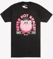 Nintendo KIRBY NEVER NOT HUNGRY T-Shirt NWT Licensed amp Official M white