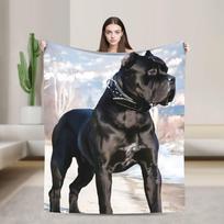 Kano Corso flanelinis pledas Minkšti šilti patalynės užtiesalai svetainei stovyklavimui Patogus lovatiesis sofos lovos užvalkalas 75x100cm (30x40inch) black