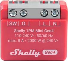 Shelly 1PM Mini Gen4 Smart switch Red