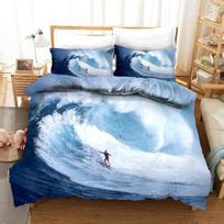 Summer Surf Seaside Vacation Duvet Cover Blue Water Comforter Bedding Set For Adults Queen Size 3d Quilt Bed Set Linening Bed 135x200cm gray