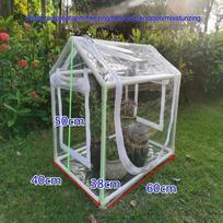 Garden Roof Style Flower Rack Succulent Insulated Greenhouse Fully Transparent Plant Growth Tent gray