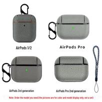 Neperšlampamas pintas nailoninis dėklas AirPods Pro 2 ir Apple 1/2/3 Bluetooth ausinėms AirPods Pro 2 Generation with Lanyard