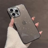 Prabangus Kibirkščiuojantis Skaidrus Dėklas iPhone 16 15 Pro Max 14 13 12 11 X XR XS 7 8 Plus Atsparus Smūgiams Skaidrus Minkštas Galinis Dangtelis For iPhone16 Pro juoda