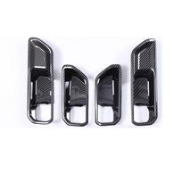 For Toyota Land Cruiser Prado 2024-2025 ABS Carbon Fiber/Black Car Inner door Handle Door Bowl Decorative Frame Car Accessories carbon fiber black