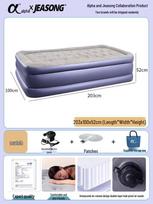 Outdoor Raised Double Air Mattress - Thickened Inflatable Bed, Foldable and Simple Design white