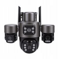 Saulės energija maitinama saugos kamera su 3 objektyvais, 6MP, 360° kampas, 81