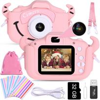 Vaikiškas skaitmeninis fotoaparatas 12MP 32GB rožinis Faburo
