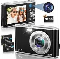 Skaitmeninis fotoaparatas DC306 48MP 4K autofokusas 16X priartinimas microSD 32GB