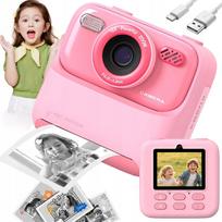 Momentinis fotoaparatas su spausdintuvu vaikams 32GB rožinis