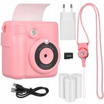 Skaitmeninis momentinis fotoaparatas, rožinis, 32GB, galinis spausdinimas, 14 ritinėlių