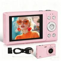 Skaitmeninis fotoaparatas 4K HD 1080P 64MP 16x zoom vaikams Pink