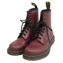 Excellent Dr.Martens short boots 1460 8 holes Yellow stitching leather Bordeaux Used black