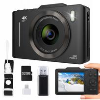 Kompaktiškas skaitmeninis fotoaparatas 48MP 16x priartinimas 4K su 32GB atminties kortele
