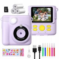 Vaikiška kamera su terminiu spausdintuvu ir 32GB kortele violetinė