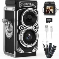 Mini retro skaitmeninis fotoaparatas 12MP 1080P autofokusas SD kortelė 16GB