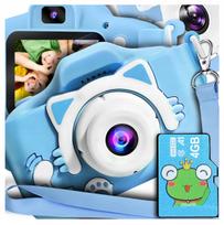 Vaikiškas skaitmeninis fotoaparatas Blue Kitten su 4GB kortele