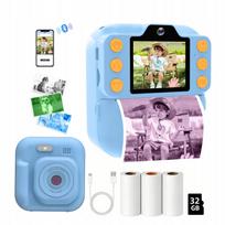 Momentinis fotoaparatas mini spausdintuvas K9Pro su 32GB atminties kortele ir 3 popieriaus ritiniais