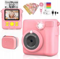 Vaikiškas skaitmeninis fotoaparatas su mini spausdintuvu, 32GB, rožinis