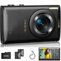 Skaitmeninis fotoaparatas 4K 64MP, 18x priartinimas, 700mAh, 2x akumuliatoriai, 32GB kortelė