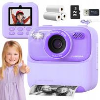 Vaikiška momentinė skaitmeninė kamera 1080P, violetinė