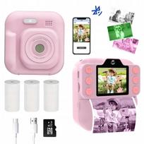 Vaikiškas fotoaparatas K12Pro su momentiniu spausdintuvu, Bluetooth, 1080P, 48MP, 2.0