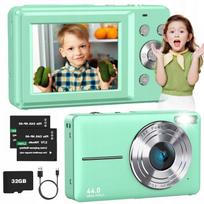 Skaitmeninis fotoaparatas HD 1080P 44MP 16X Zoom žalias su 32GB kortele