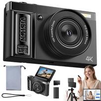 Skaitmeninis 4K fotoaparatas su automatiniu fokusavimu, 32GB atminties kortele ir 16x skaitmeniniu priartinimu