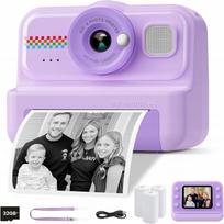 Momentinis fotoaparatas, 3 popieriaus ritinėliai, SD 32GB, violetinis