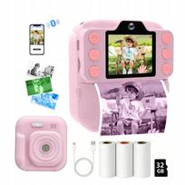 Vaikiškas fotoaparatas K9Pro 32GB su 3 popieriaus ritinėliais ir dirželiu