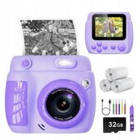 Vaikiškas fotoaparatas su momentine Full HD nuotraukų spausdintuvu ir 32GB kortele